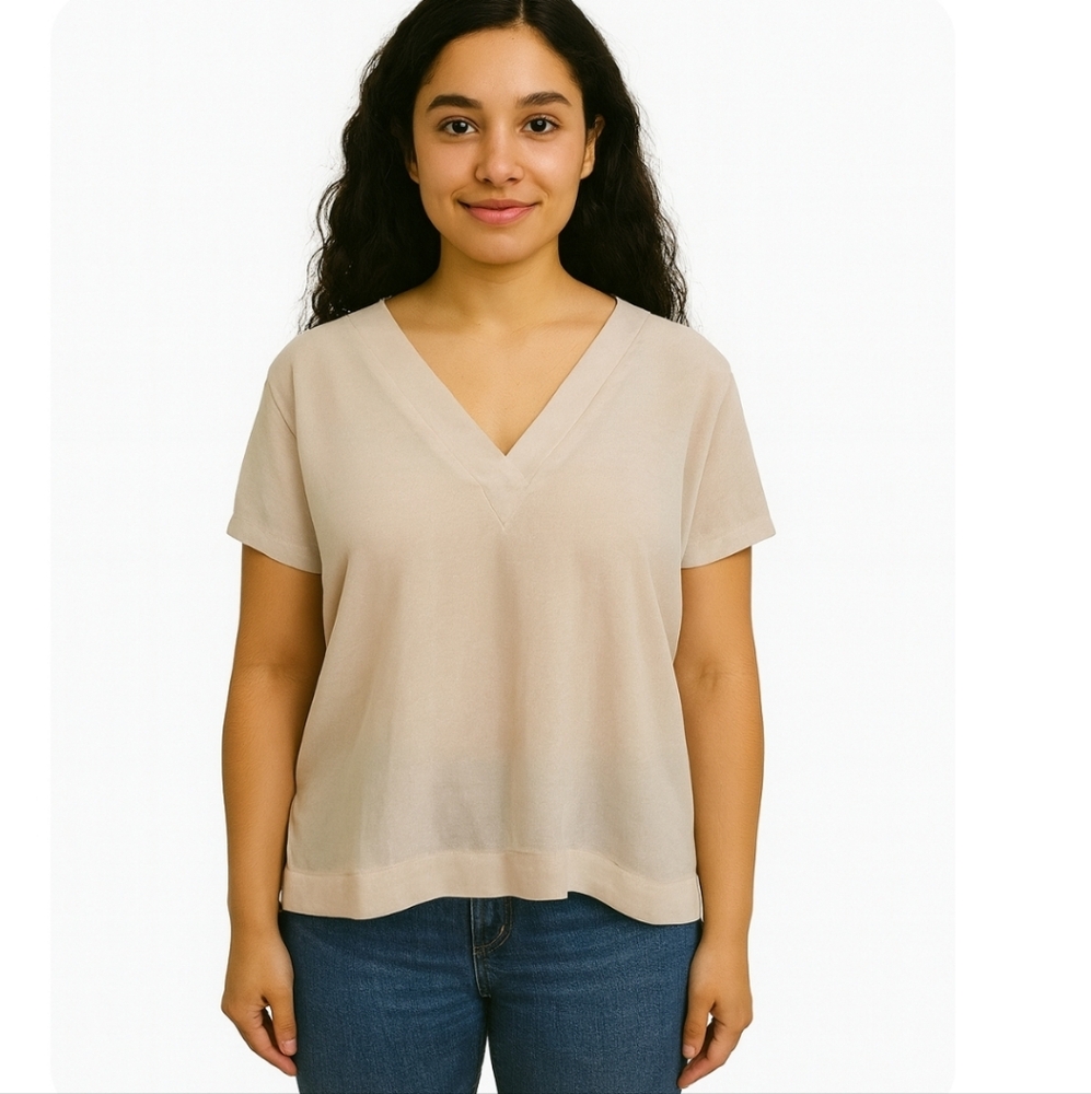 NWT DKNY Pink Chiffon Feminine Blouse Size L